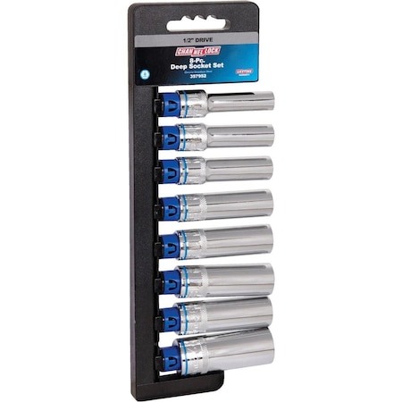 Channellock Metric 1/2 In. Drive 6-Point Deep Socket Set 8-Piece 357952